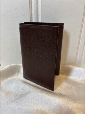 VTG NEW NOSBronco Men's Trifold Wallet Deep Buff Cowhide Brown Pebbled Leather